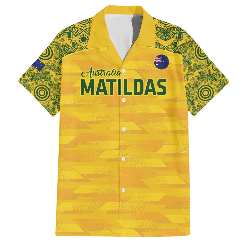 Custom Australia Matildas Hawaiian Shirt National Color Indigenous Art