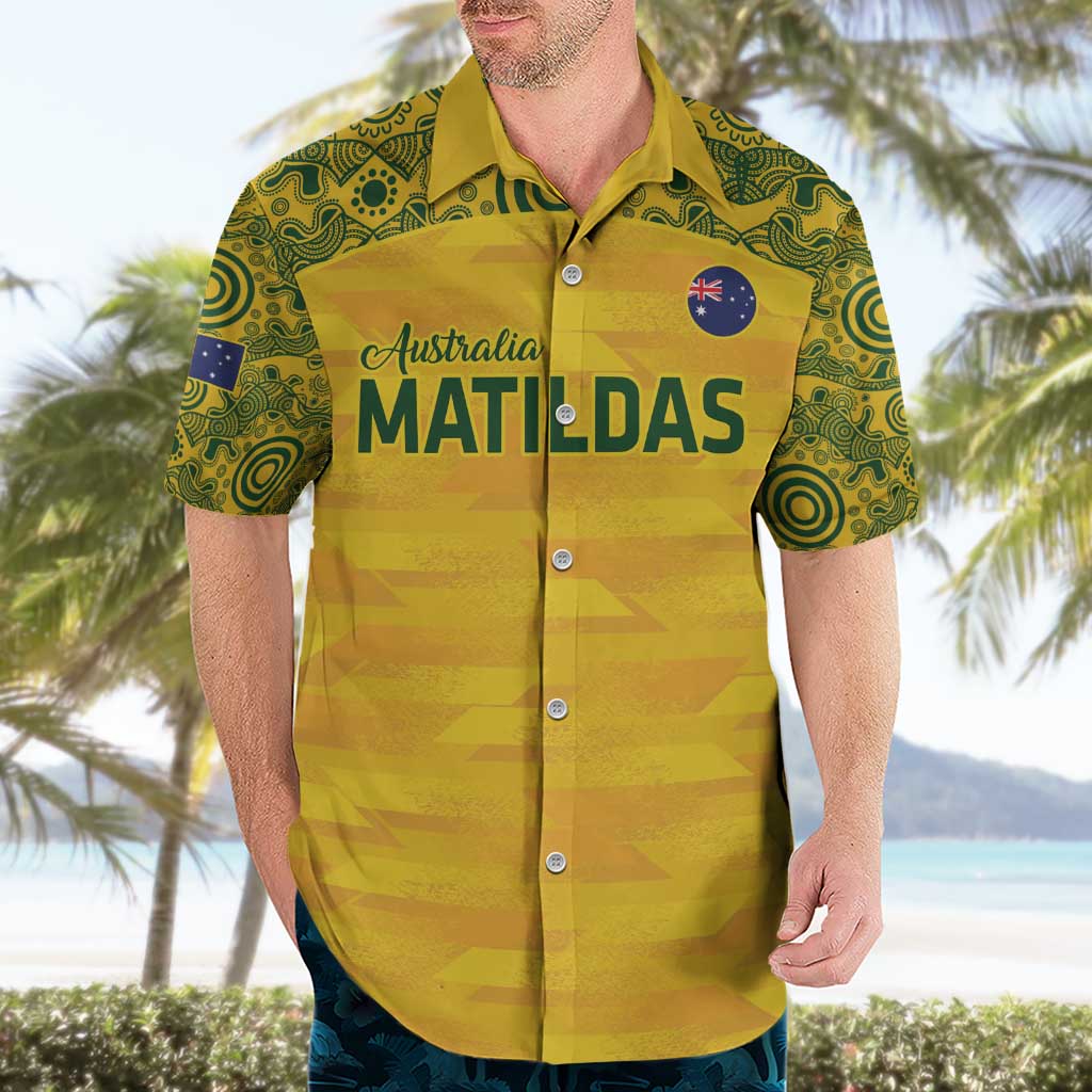 Custom Australia Matildas Hawaiian Shirt National Color Indigenous Art