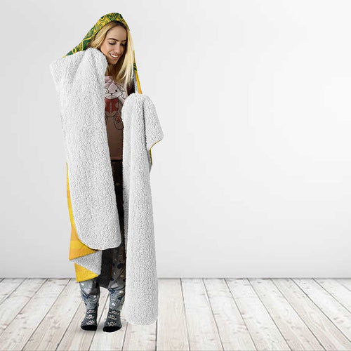 Custom Australia Matildas Hooded Blanket National Color Indigenous Art