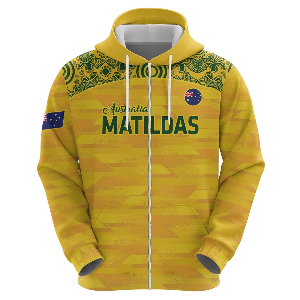 Custom Australia Matildas Hoodie National Color Indigenous Art