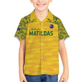 Custom Australia Matildas Kid Hawaiian Shirt National Color Indigenous Art