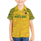 Custom Australia Matildas Kid Hawaiian Shirt National Color Indigenous Art