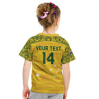 Custom Australia Matildas Kid T Shirt National Color Indigenous Art