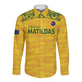 Custom Australia Matildas Long Sleeve Button Shirt National Color Indigenous Art