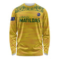 Custom Australia Matildas Long Sleeve Shirt National Color Indigenous Art