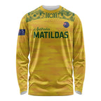 Custom Australia Matildas Long Sleeve Shirt National Color Indigenous Art