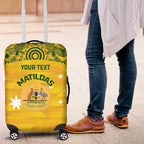 Custom Australia Matildas Luggage Cover National Color Indigenous Art