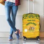 Custom Australia Matildas Luggage Cover National Color Indigenous Art