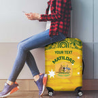 Custom Australia Matildas Luggage Cover National Color Indigenous Art