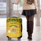 Custom Australia Matildas Luggage Cover National Color Indigenous Art