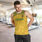 Custom Australia Matildas Men Tank Top National Color Indigenous Art