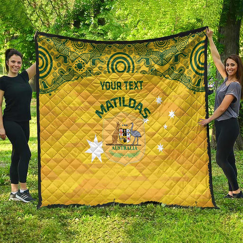 Custom Australia Matildas Quilt National Color Indigenous Art