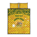Custom Australia Matildas Quilt Bed Set National Color Indigenous Art