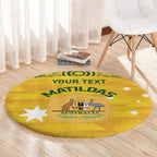 Custom Australia Matildas Round Carpet National Color Indigenous Art