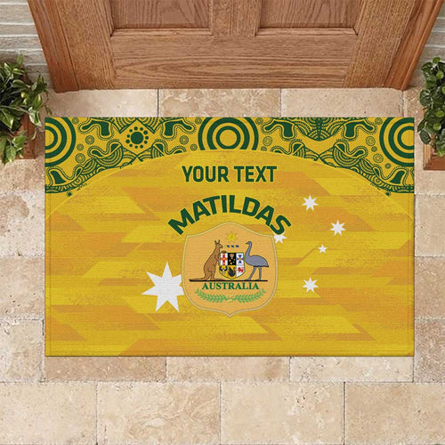 Custom Australia Matildas Rubber Doormat National Color Indigenous Art