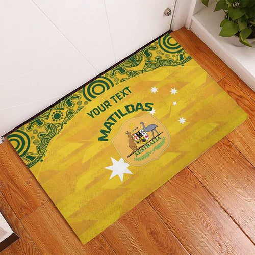 Custom Australia Matildas Rubber Doormat National Color Indigenous Art