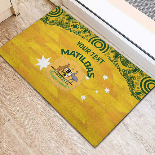 Custom Australia Matildas Rubber Doormat National Color Indigenous Art