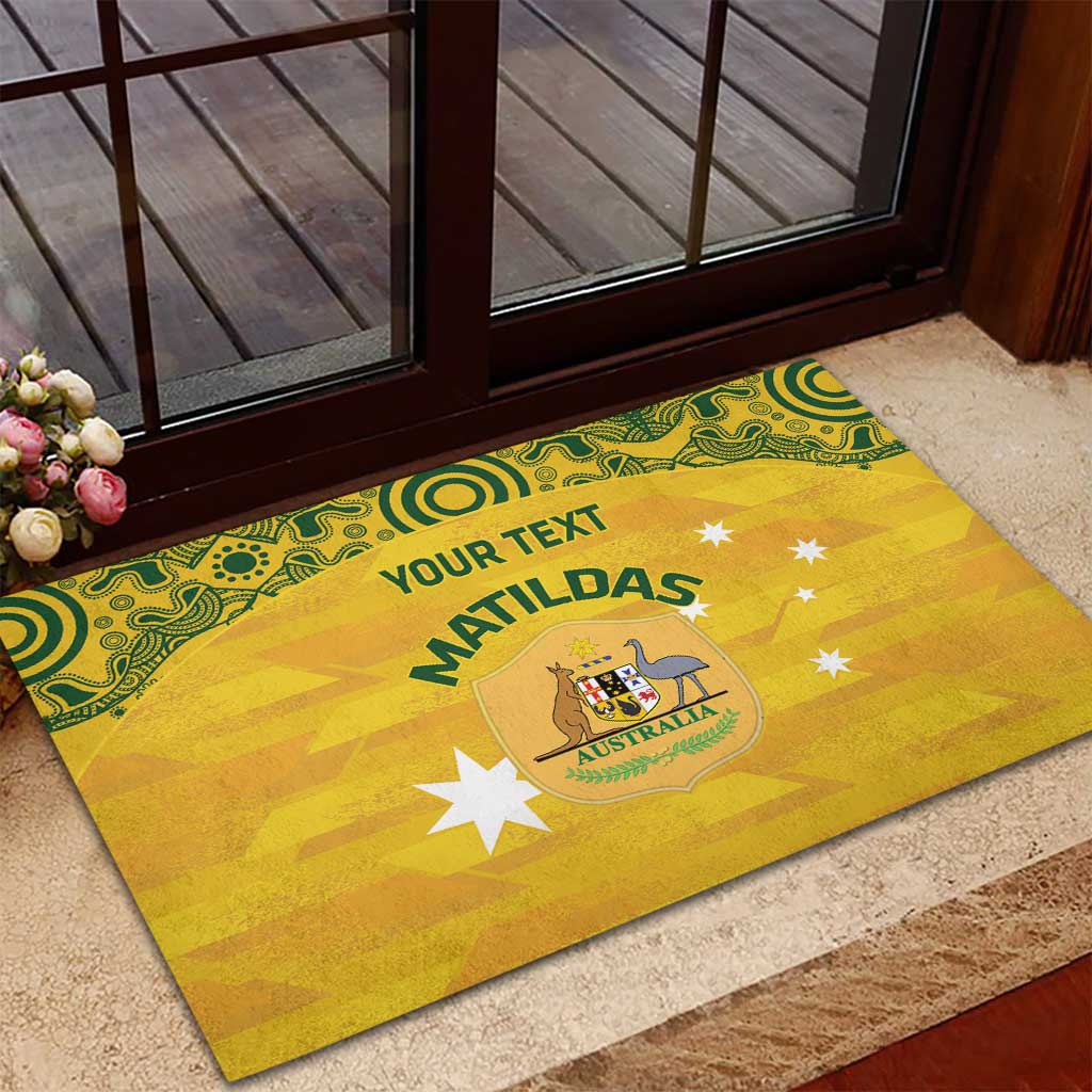 Custom Australia Matildas Rubber Doormat National Color Indigenous Art