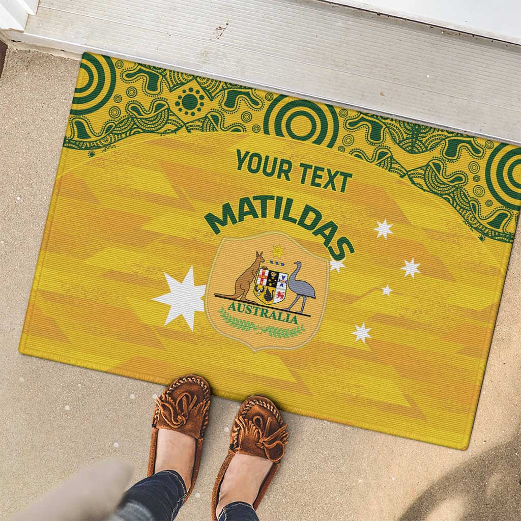 Custom Australia Matildas Rubber Doormat National Color Indigenous Art