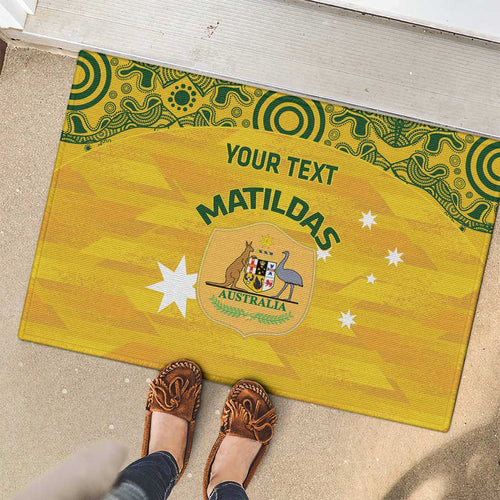 Custom Australia Matildas Rubber Doormat National Color Indigenous Art