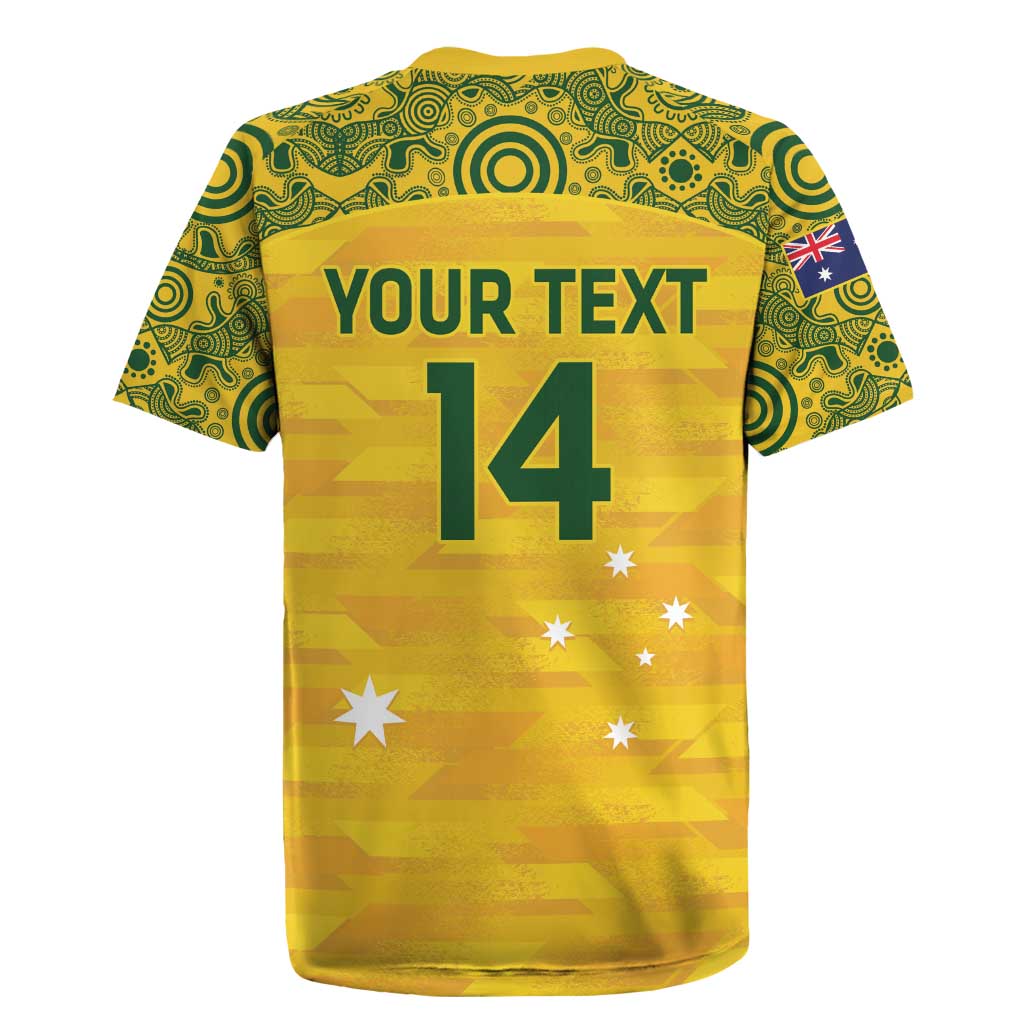 Custom Australia Matildas Rugby Jersey National Color Indigenous Art