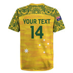 Custom Australia Matildas Rugby Jersey National Color Indigenous Art