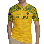 Custom Australia Matildas Rugby Jersey National Color Indigenous Art