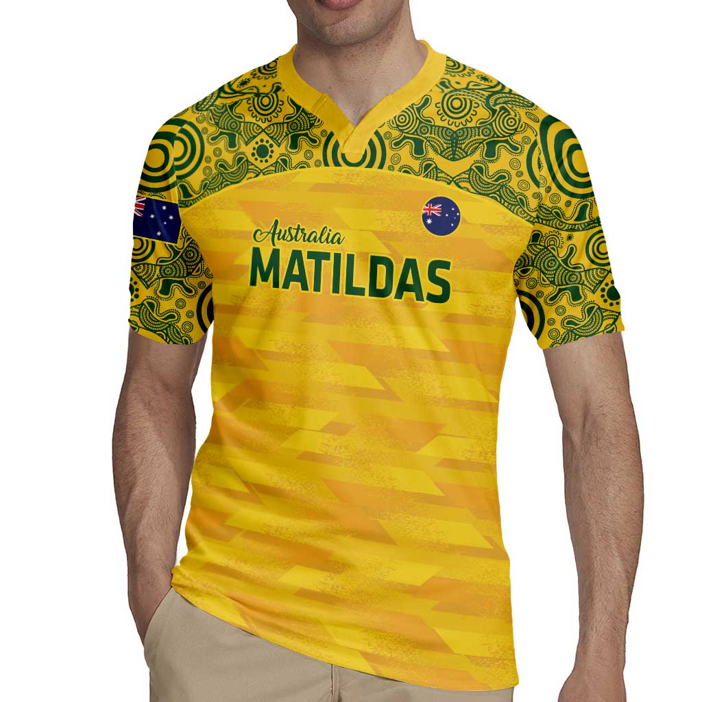 Custom Australia Matildas Rugby Jersey National Color Indigenous Art