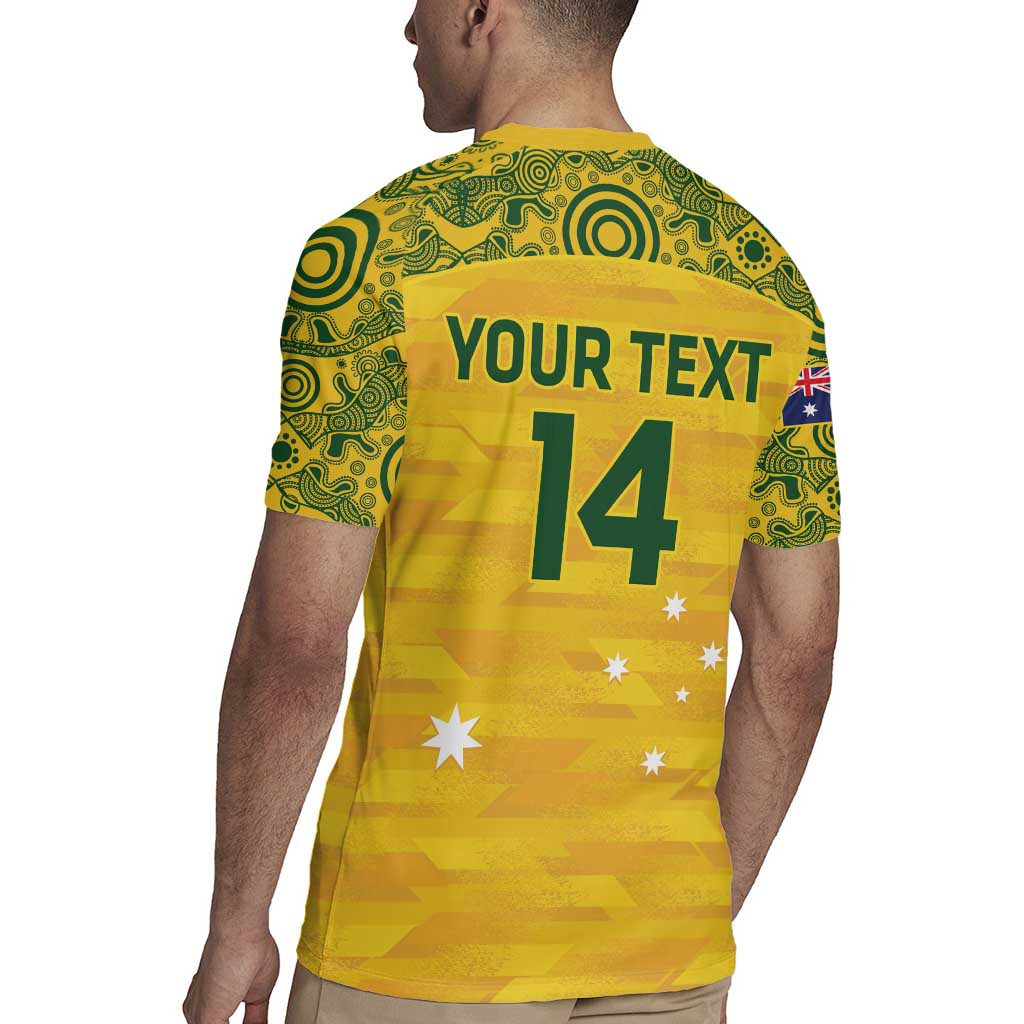 Custom Australia Matildas Rugby Jersey National Color Indigenous Art