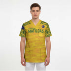 Custom Australia Matildas Scrub Top National Color Indigenous Art - Aussie Hoodie