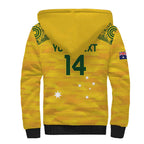 Custom Australia Matildas Sherpa Hoodie National Color Indigenous Art