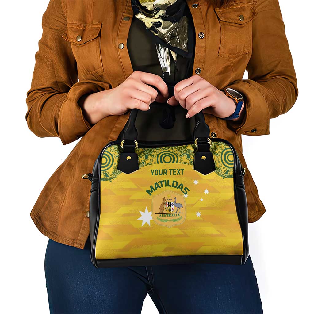 Custom Australia Matildas Shoulder Handbag National Color Indigenous Art