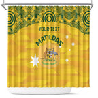 Custom Australia Matildas Shower Curtain National Color Indigenous Art