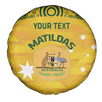 Custom Australia Matildas Spare Tire Cover National Color Indigenous Art