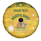 Custom Australia Matildas Spare Tire Cover National Color Indigenous Art