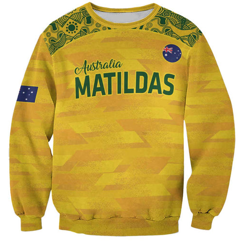 Custom Australia Matildas Sweatshirt National Color Indigenous Art