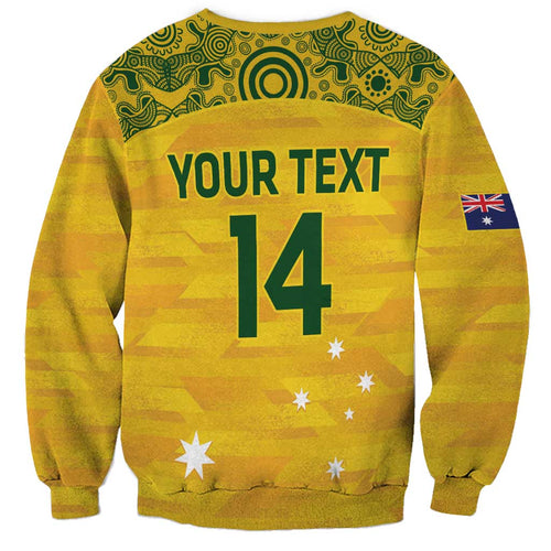 Custom Australia Matildas Sweatshirt National Color Indigenous Art