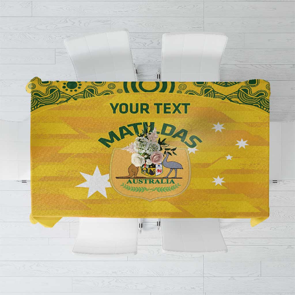 Custom Australia Matildas Tablecloth National Color Indigenous Art