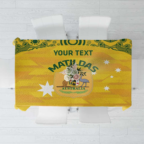 Custom Australia Matildas Tablecloth National Color Indigenous Art