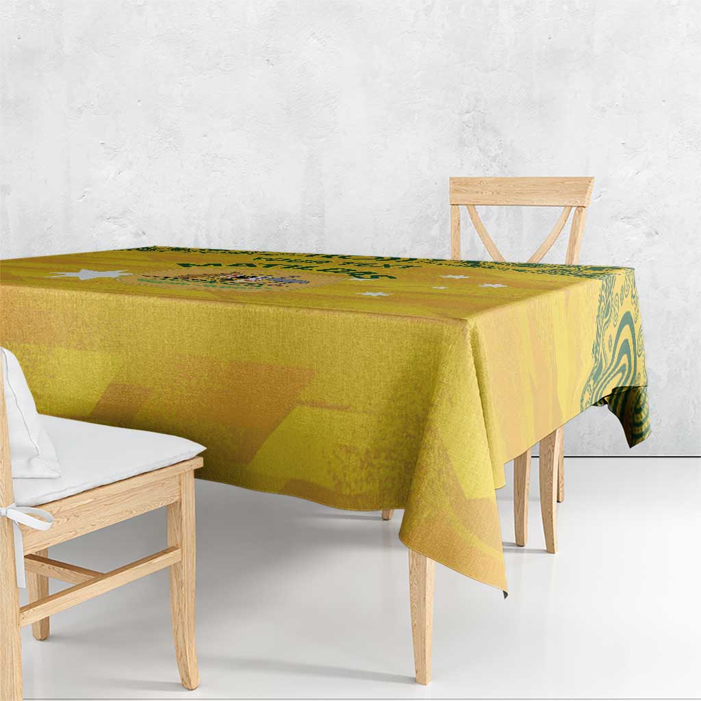 Custom Australia Matildas Tablecloth National Color Indigenous Art