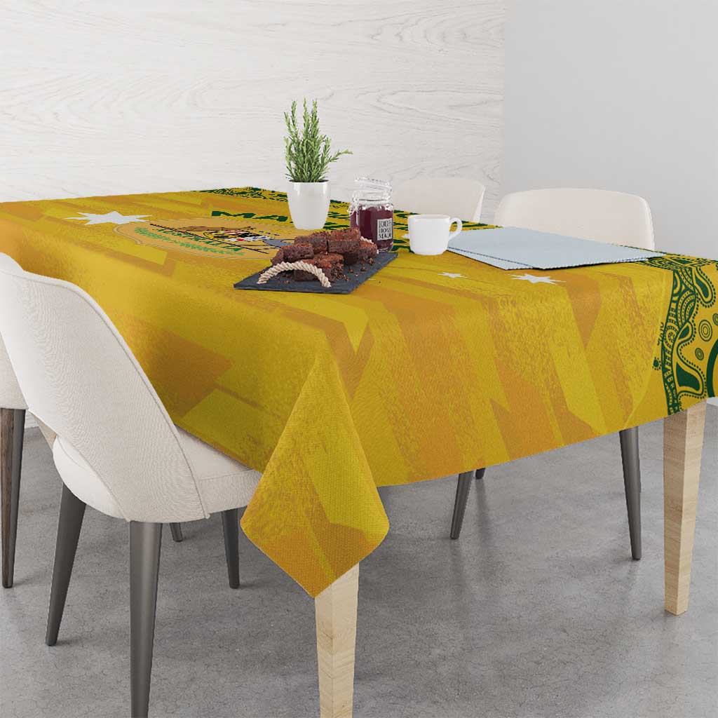 Custom Australia Matildas Tablecloth National Color Indigenous Art
