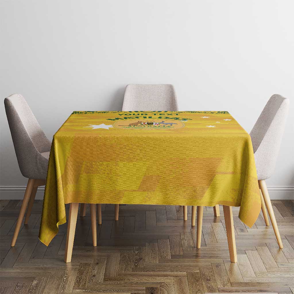 Custom Australia Matildas Tablecloth National Color Indigenous Art