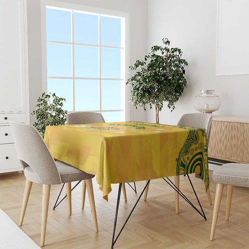 Custom Australia Matildas Tablecloth National Color Indigenous Art
