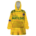 Custom Australia Matildas Wearable Blanket Hoodie National Color Indigenous Art