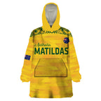 Custom Australia Matildas Wearable Blanket Hoodie National Color Indigenous Art