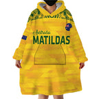 Custom Australia Matildas Wearable Blanket Hoodie National Color Indigenous Art