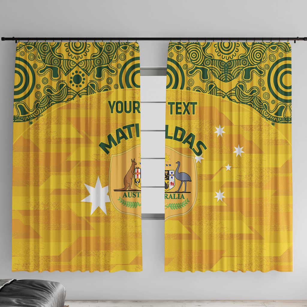 Custom Australia Matildas Window Curtain National Color Indigenous Art