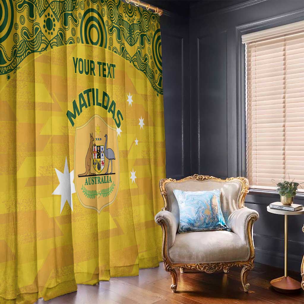 Custom Australia Matildas Window Curtain National Color Indigenous Art