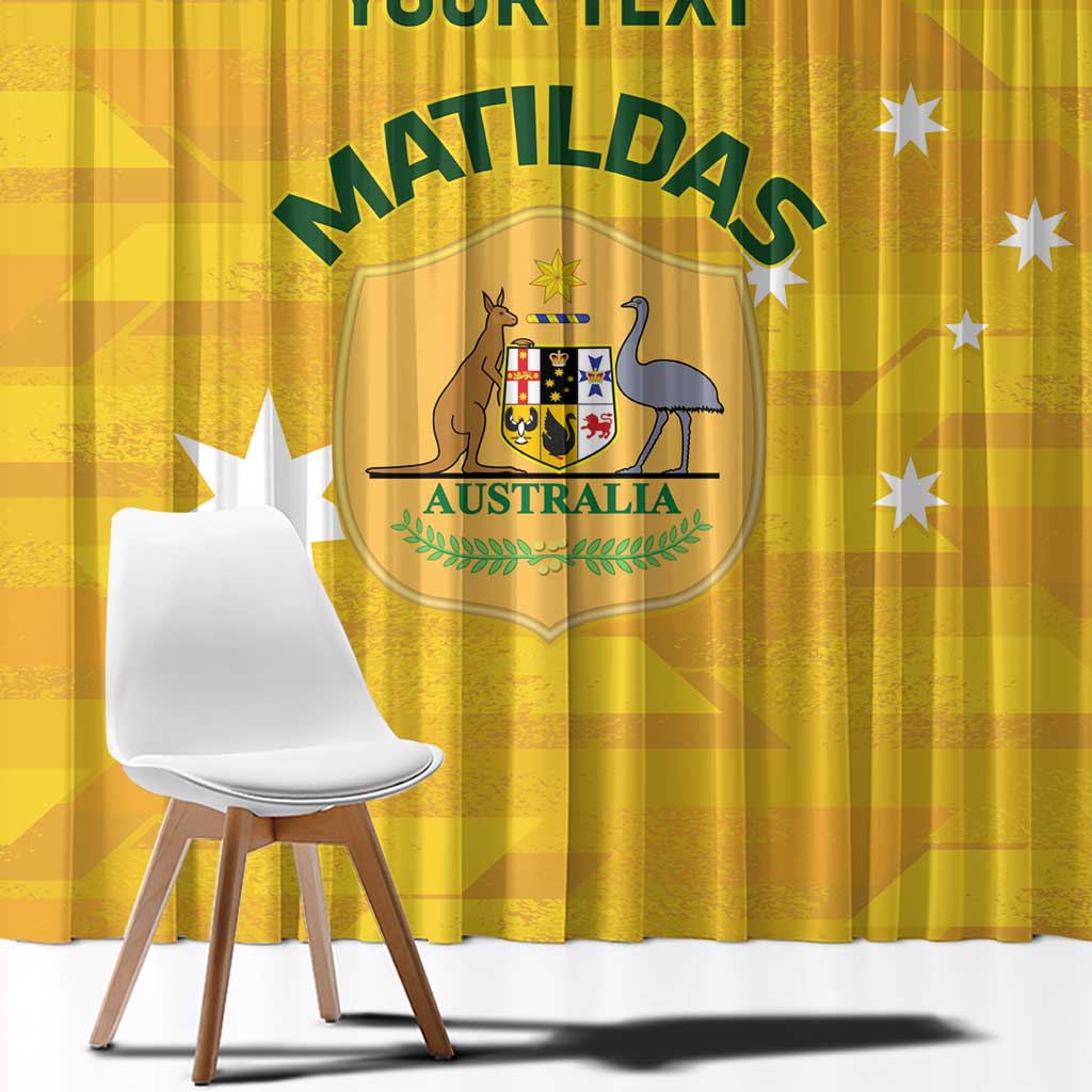 Custom Australia Matildas Window Curtain National Color Indigenous Art
