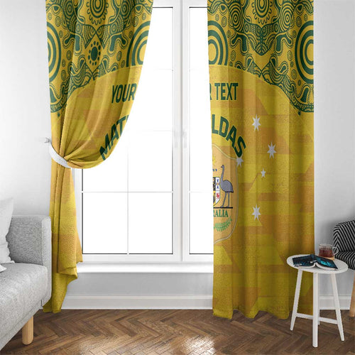 Custom Australia Matildas Window Curtain National Color Indigenous Art